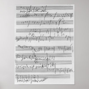 Póster Partitura musical manuscrita