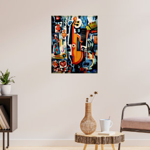 Póster Parto de Viola Bom Menage, Cubismo,
