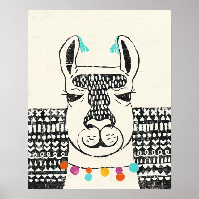 Póster Party Llama - Portrait (Frente)