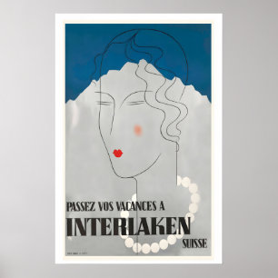 Póster Pasa tus vacaciones en Interlaken Suiza