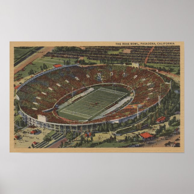 Póster Pasadena, California - El tazón Rosa (Frente)