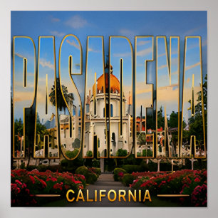 Póster Pasadena California Viajes al sur de California