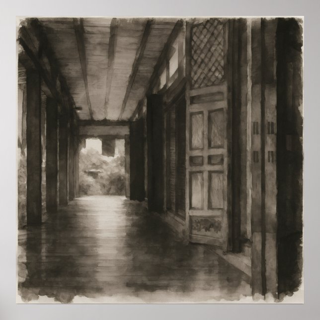 Póster Pasaje Silencioso – Pintura con Tinta (Frente)