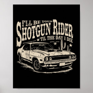 Póster Pasajero de escopeta Coche Músculo Antiguo Coche A