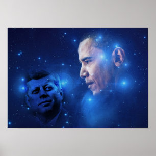 Póster Pasando la antorcha, John F. Kennedy Barack Obama