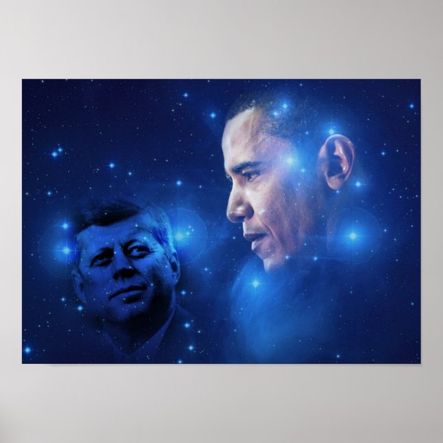 Póster Pasando la antorcha, John F. Kennedy Barack Obama (Frente)