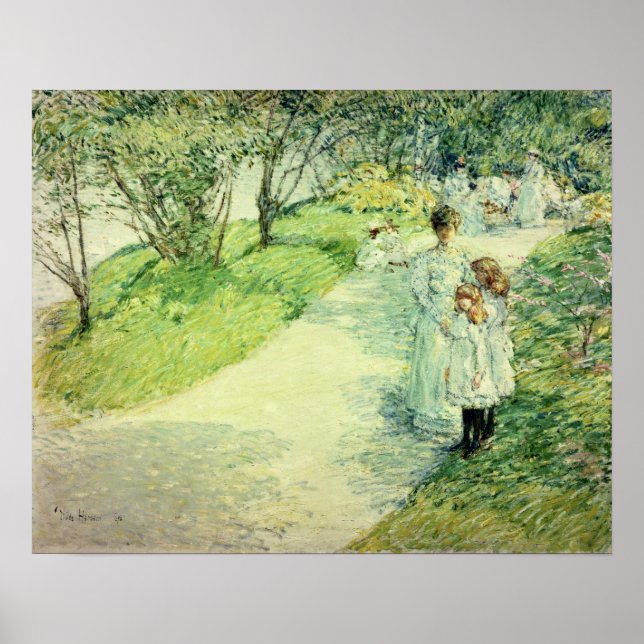 Póster Pasantes en el jardín, 1898 (Frente)