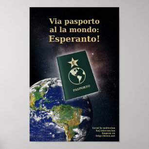 Póster Pasaporte de esperanto