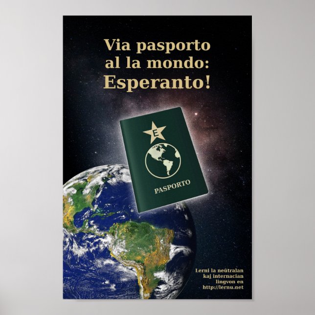 Póster Pasaporte de esperanto (Frente)