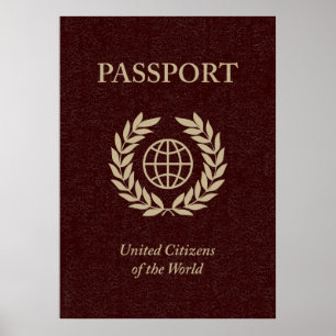 Póster pasaporte marrón