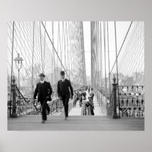 Póster Pasarela del Puente de Brooklyn, 1905. Foto Antigu