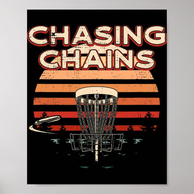 Póster Pasatiempo de Golf con Disco Persiguiendo Cadenas  (Frente)