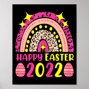 Póster Pascua 2022 arcoíris t linda feliz pascua 2022 muj