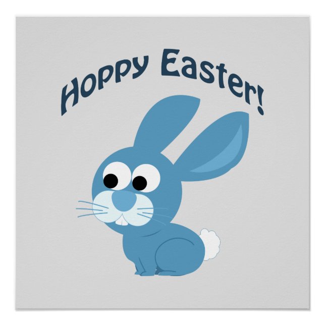 Póster ¡Pascua Adorable! Conejo azul (Anverso)