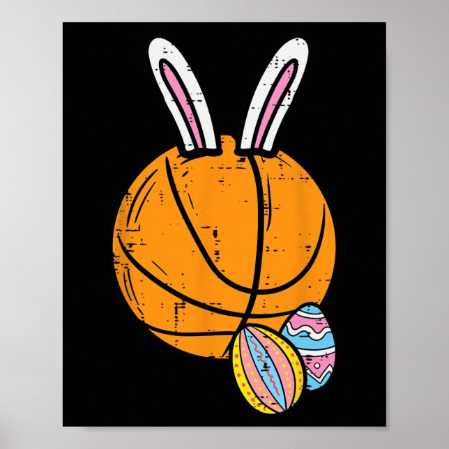 Póster Pascua Baloncesto Conejo Conejo Deportes Hombres N (Frente)