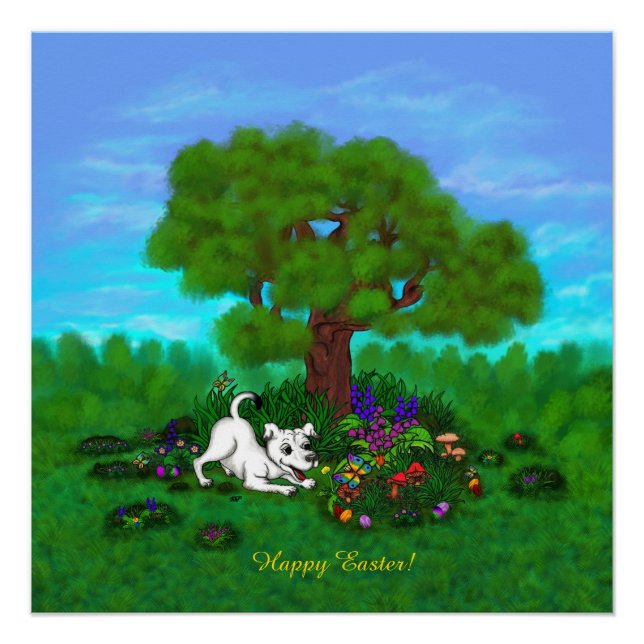Póster Pascua - Capo de cachorro y mariposa (Anverso)