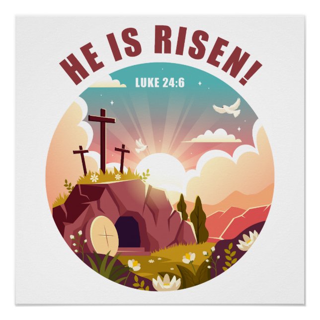 Póster Pascua cristiana inspiradora Jesús de Pascua (Anverso)