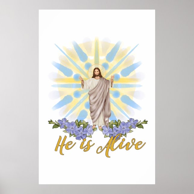 Póster Pascua cristiana Jesús es un Poster vivo (Frente)