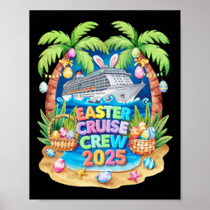 Póster Pascua Crucero 2025 Tripulación Crucero Vacaciones