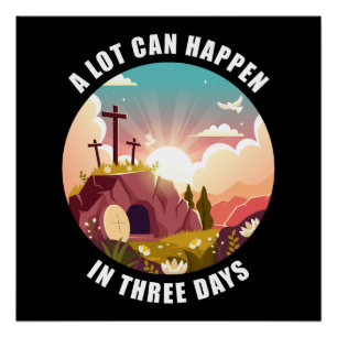 Póster Pascua Cruz de Pascua de Jesús - puede pasar mucho