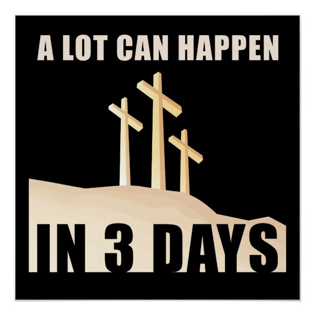 Póster Pascua Cruz de Pascua de Jesús - puede pasar mucho (Anverso)