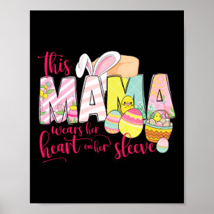 Póster Pascua dulce mamá conejita Floral Día de la madre