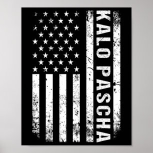 Póster Pascua griega Kalo Pascha Retro Bandera Estadounid
