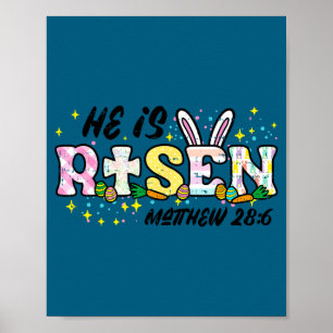 Póster Pascua ha resucitado mateo 28 6 mujeres cristianas