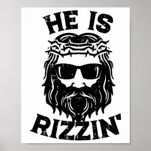 Póster Pascua Jesús Él Está Rizzin Resucitado Diversión H