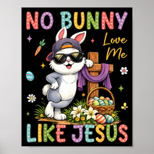 Póster Pascua Ningún conejo me ama como Jesús Niños crist