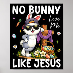 Póster Pascua Ningún conejo me ama como Jesús Niños Crist