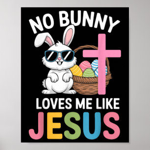 Póster Pascua Ningún Conejo Me Ama Como Jesús Niños Mujer