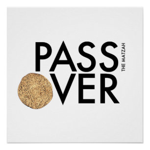 Póster Pascua - Pase el matzah por encima - Seder Pesach