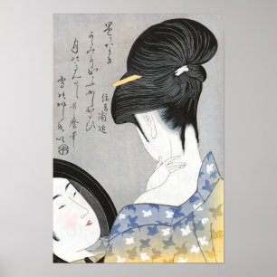 Póster Paseando por el cuello Kitagawa Utamaro