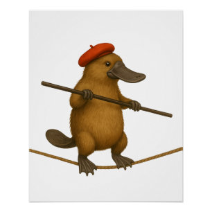 Póster Paseante de cuerda floja ornitorrinco Plato