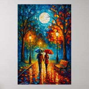 Póster Paseo a la luz de la luna - Paseo romántico bajo l