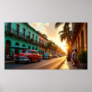 Póster Paseo al Atardecer en la Vieja Habana