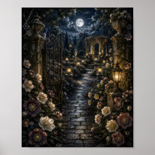 Póster Paseo Botánico Vintage de Hellebore Luna