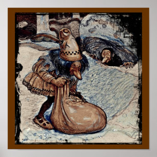 Póster Paseo con su mano en una bolsa