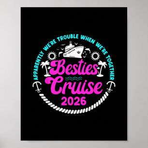 Póster Paseo de crucero de los mejores amigos divertidos