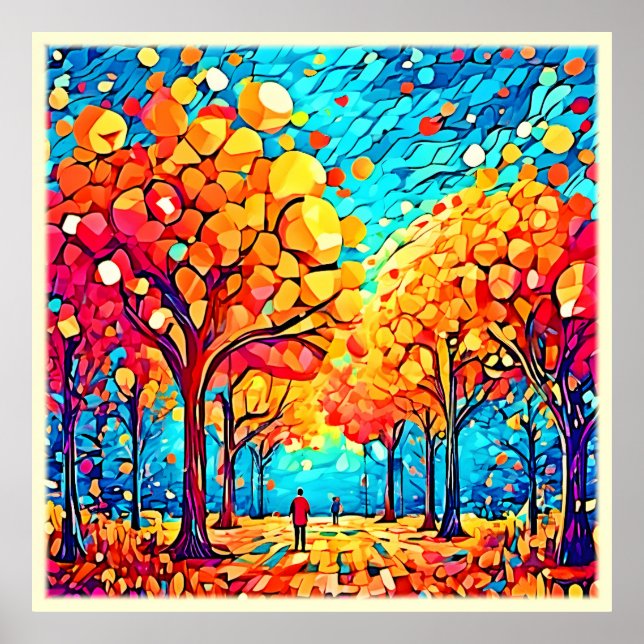 Póster Paseo de ensueño otoñal (Frente)