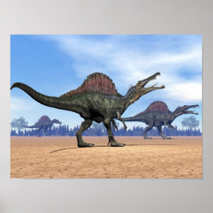 Póster Paseo de los dinosaurios de Spinosaurus - 3D