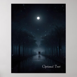 Póster Paseo de medianoche personalizable bajo la luz de 
