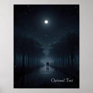 Póster Paseo de medianoche personalizable bajo la luz de