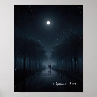 Póster Paseo de medianoche personalizable bajo la luz de