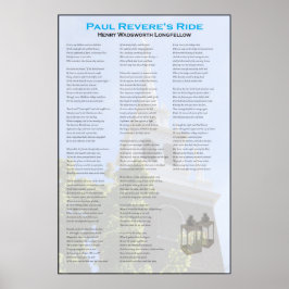 Póster Paseo de pernoctación de Paul Revere por Longfello