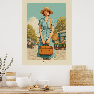 Póster Paseo de verano por París