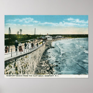 Póster Paseo del acantilado, Newport, vintage de RI
