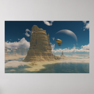 Póster Paseo del globo en espacio