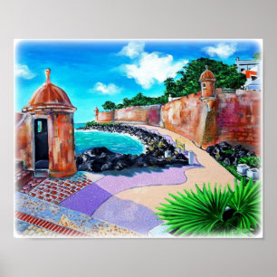 Póster Paseo del Morro, Viejo San Juan, Puerto Rico